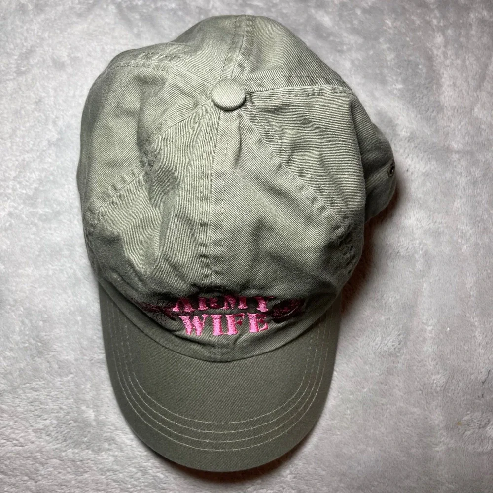 Army Wife Hat Womens Olive Green Embroidered Butterfly Rose Cotton Baseball Cap